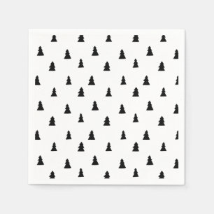 Serviette En Papier Arbre de Noël noir Motif scandinave