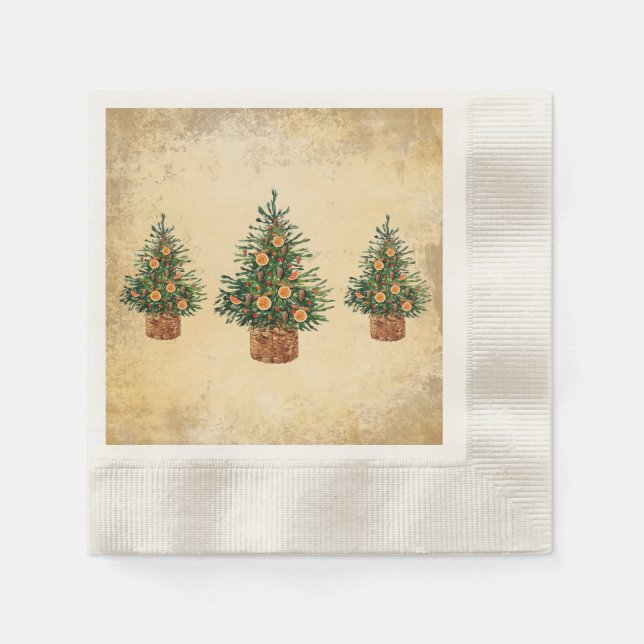 Serviette En Papier Arbre de Noël Pays traditionnel Simple (Devant)