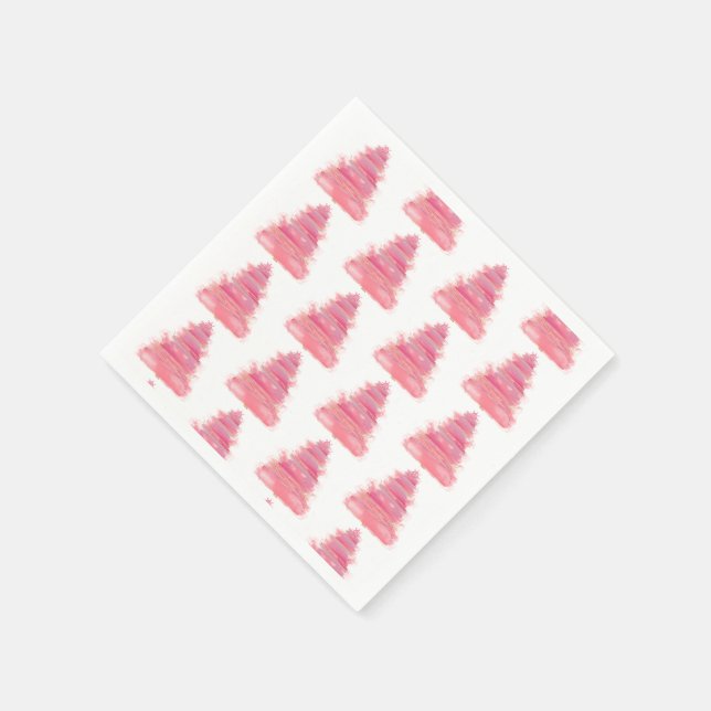 Serviette En Papier Arbre de Noël rose (Coin)
