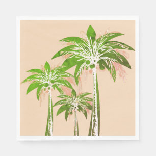 Serviette En Papier Arbre de palmier rose beige Tropical Baby Shower