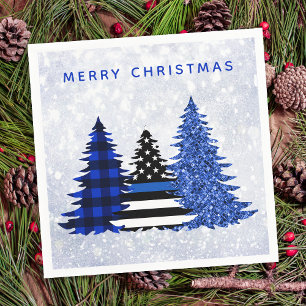 Serviette En Papier Arbre de Parties scintillant Plaid de Noël mince L