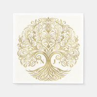 Arbre de Vie Crème & Or Mariage Celtique