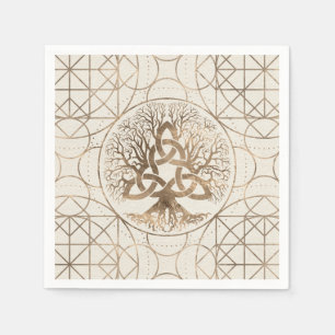 Serviette En Papier Arbre de vie - Yggdrasil avec l'or Triquetra Paste