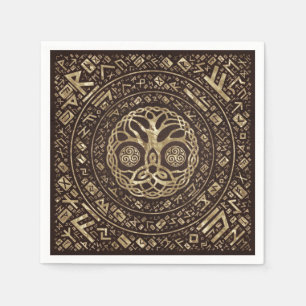 Serviette En Papier Arbre de vie - Yggdrasil avec noeud de trinité