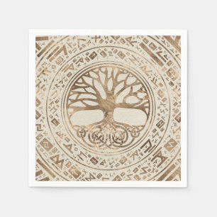 Serviette En Papier Arbre de vie - Yggdrasil Runic Motif