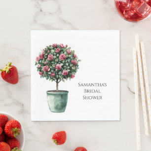 Serviette En Papier Arbre Fleur Rose Fête de Mariage