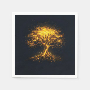 Serviette En Papier Arbre lumineux de la vie - Mystique et Enchantant