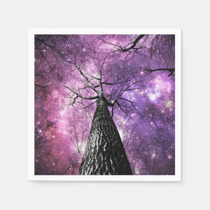 Serviette En Papier Arbres à vin Purple Pink Galaxy Ciel