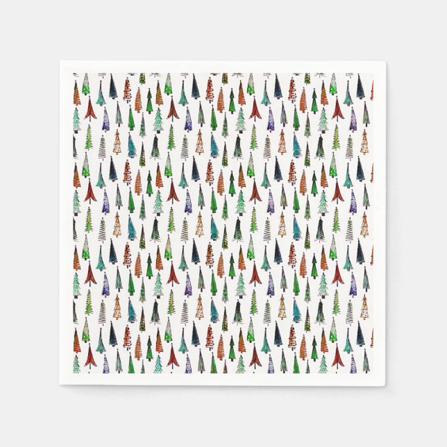 Serviette En Papier Arbres de Noël (Devant)