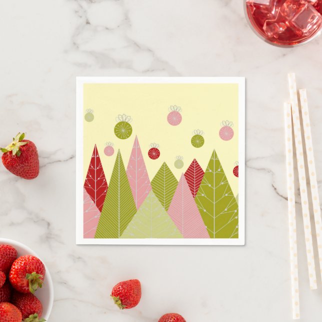 Serviette En Papier Arbres de Noël (En situation)