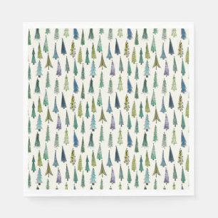 Serviette En Papier Arbres de Noël lunaires