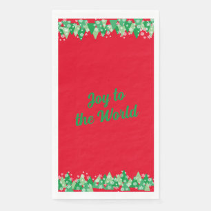 Serviette En Papier Arbres de Noël Snowflakes blanc Joie au monde