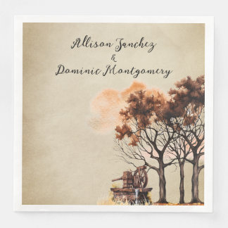 Serviette En Papier Arbres rustiques Romantique Mariage d'automne