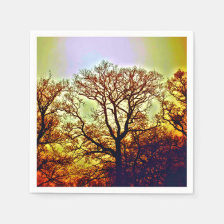 SERVIETTE EN PAPIER ARBRES SOLEIL BRUMEUX