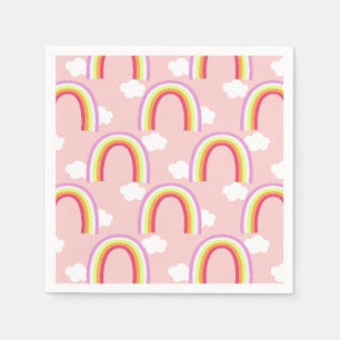 Serviette En Papier Arc-en-ciel avec rose nuage