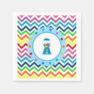 Serviette En Papier Arc en ciel Chevron Gumball