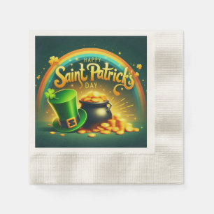 Serviette En Papier Arc-en-ciel coloré Saint Patrick's Day