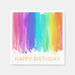 Serviette En Papier Arc-en-ciel JEUX ANNIVERSAIRE Aquarelles artistiqu