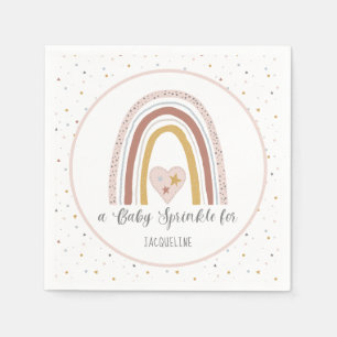 Serviette En Papier Arc-en-ciel moderne doré Dusty Pink Girl Sprinkli