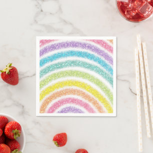 Serviette En Papier Arc-en-ciel Pailleté Pastel