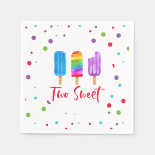 Serviette En Papier Arc-en-ciel Pop Deux Douce 2ème Anniversaire