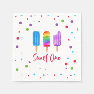 Serviette En Papier Arc-en-ciel Pop Sweet One 1er Anniversaire