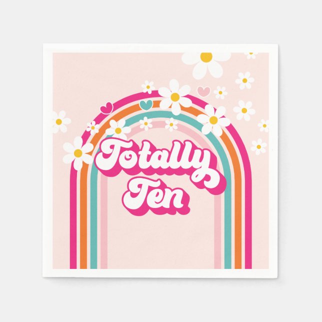 Serviette En Papier Arc-en-ciel rétro Totalement dix 10e anniversaire (Devant)