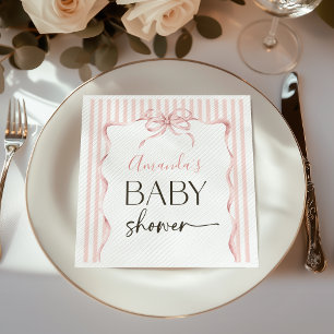 Serviette En Papier Arc-en-ciel Rose Ruban Vague Rayure Fille Baby Sho