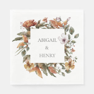 Serviette En Papier Arc Romantique d'automne Mariage floral