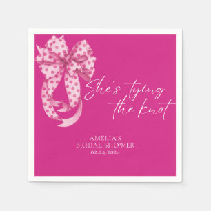Serviette En Papier Arc rose chaud Elle noue la Fête des mariées de no