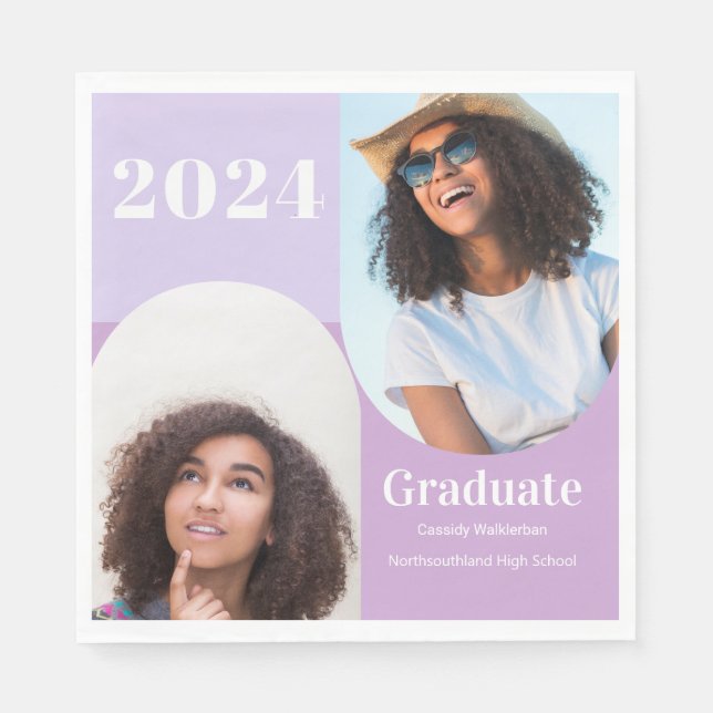 Serviette En Papier Arch Purple Deux Diplôme Photo (Devant)