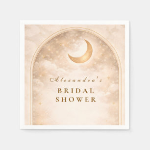 Serviette En Papier Arche de Lune Dorée Céleste pour une Baby Shower d