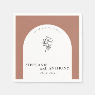 Serviette En Papier Arche de mariage de fleurs sauvages en terre cuite