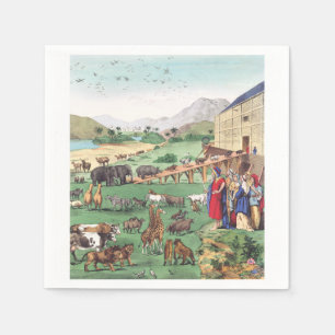 Serviette En Papier Arche de Noé avec des animaux
