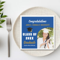 Arche de photo de remise de diplômes bleue personn