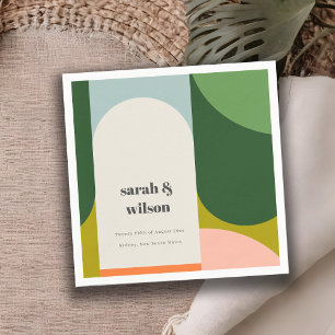 Serviette En Papier Arche rétro Super colorée Gras Mariage Abstrait