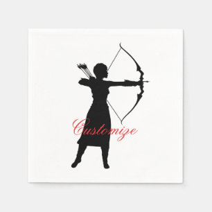 Serviette En Papier Archer Femme Silhouette Thunder_Cove