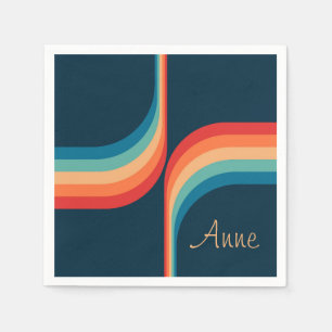 Serviette En Papier Arcs colorés de style rétro