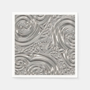 Serviette En Papier Argent élégant art nouveau victorien
