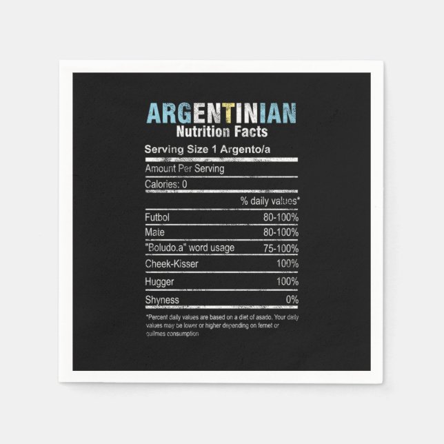 Serviette En Papier Argentine Peuple Patrimoine Descent Nutr argentin (Devant)