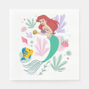 Serviette En Papier Ariel & Flounder’s Undersea Shell-abration !