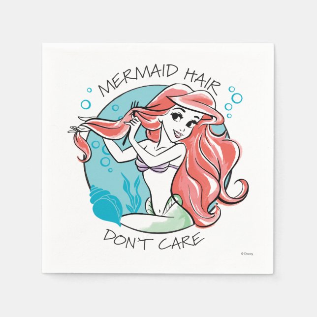 Serviette En Papier Ariel "Les cheveux de sirène ne s'en soucient pas" (Devant)