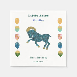 Serviette En Papier Aries Zodiac 1st Birthday Balloons & Artistic