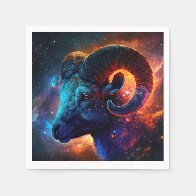 Serviette En Papier Aries Zodiac Star Sign - Vivid Artistic Napkins (Devant)