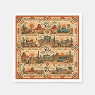 Serviette En Papier Arizona Route 66 Fête de style désert