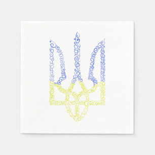 Serviette En Papier Armoiries de l'Ukraine trident motif de la spirale