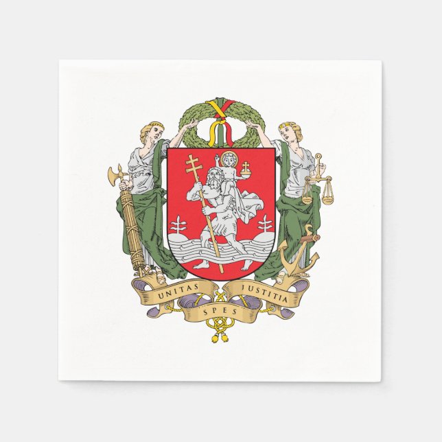 Serviette En Papier Armoiries de Vilnius, Lituanie serviettes (Devant)