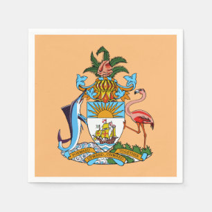 Serviette En Papier Armoiries des Bahamas - Marlin, Flamant rose, Conq