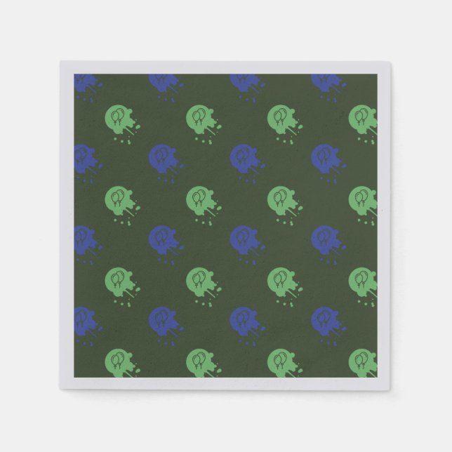 Serviette En Papier Army Green & Blue Painball Party (Devant)