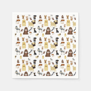 Serviette En Papier arrière - plan blanc chien motif